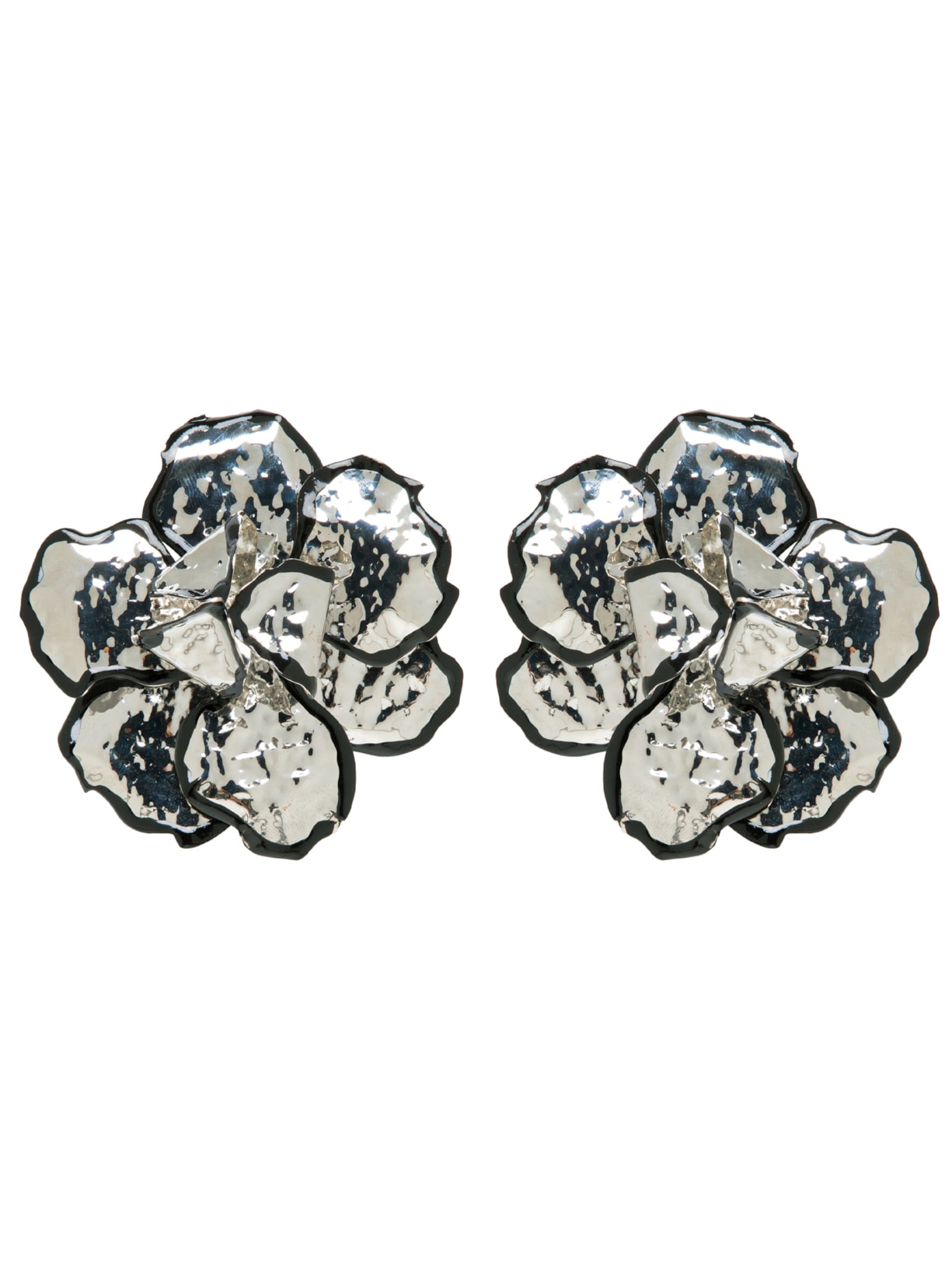 Brinco Feminino Flor em Metal - Prateado