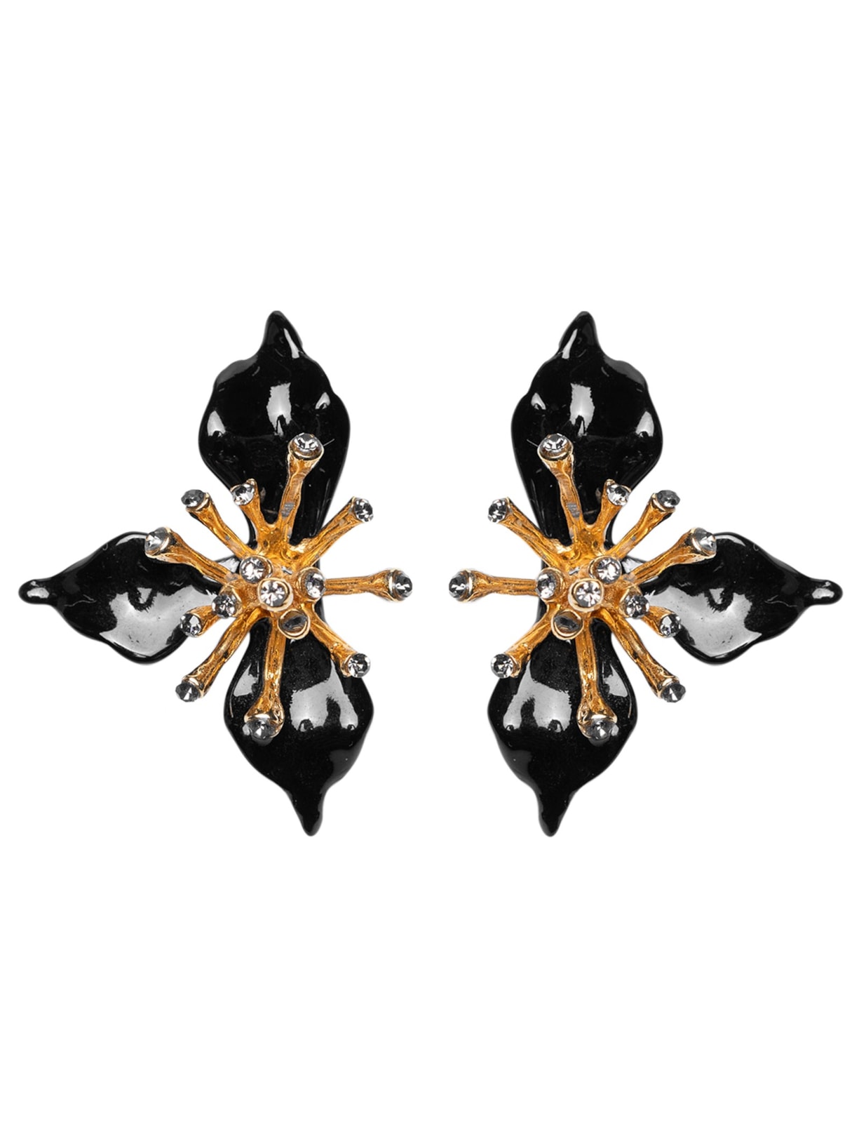 Brinco Feminino Flor Labiata - Preto