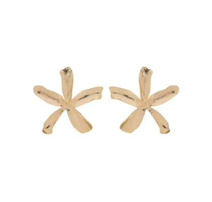Brinco Feminino Flor Lila Ouro - Dourado