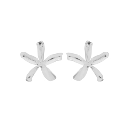 Brinco Feminino Flor Lila Prata - Prata