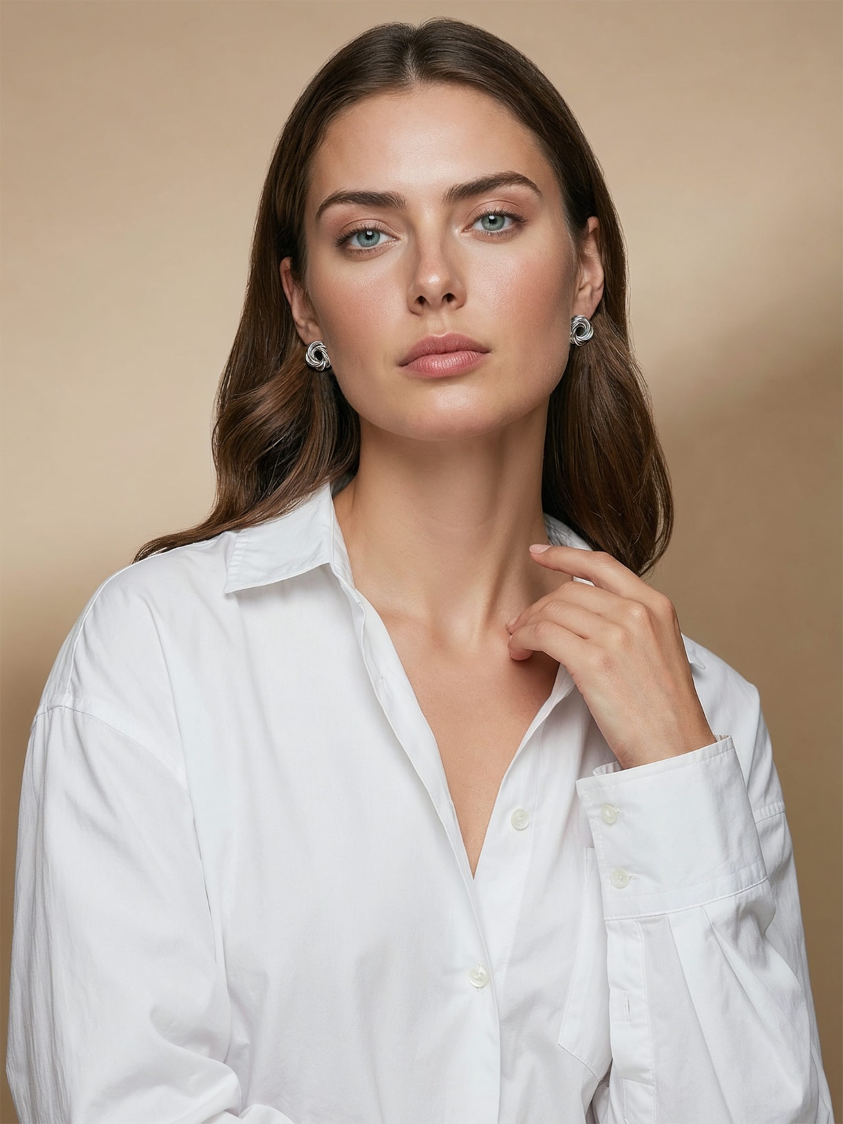 Brinco Feminino Floral Prateado Basiq