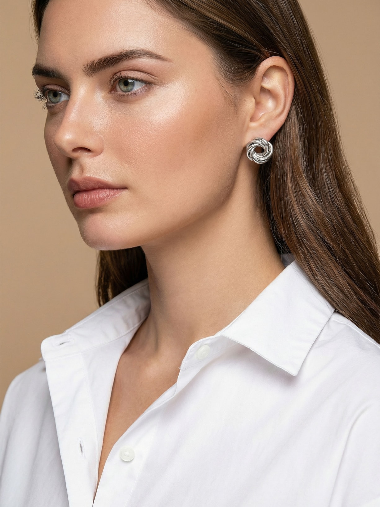 Brinco Feminino Floral Prateado Basiq