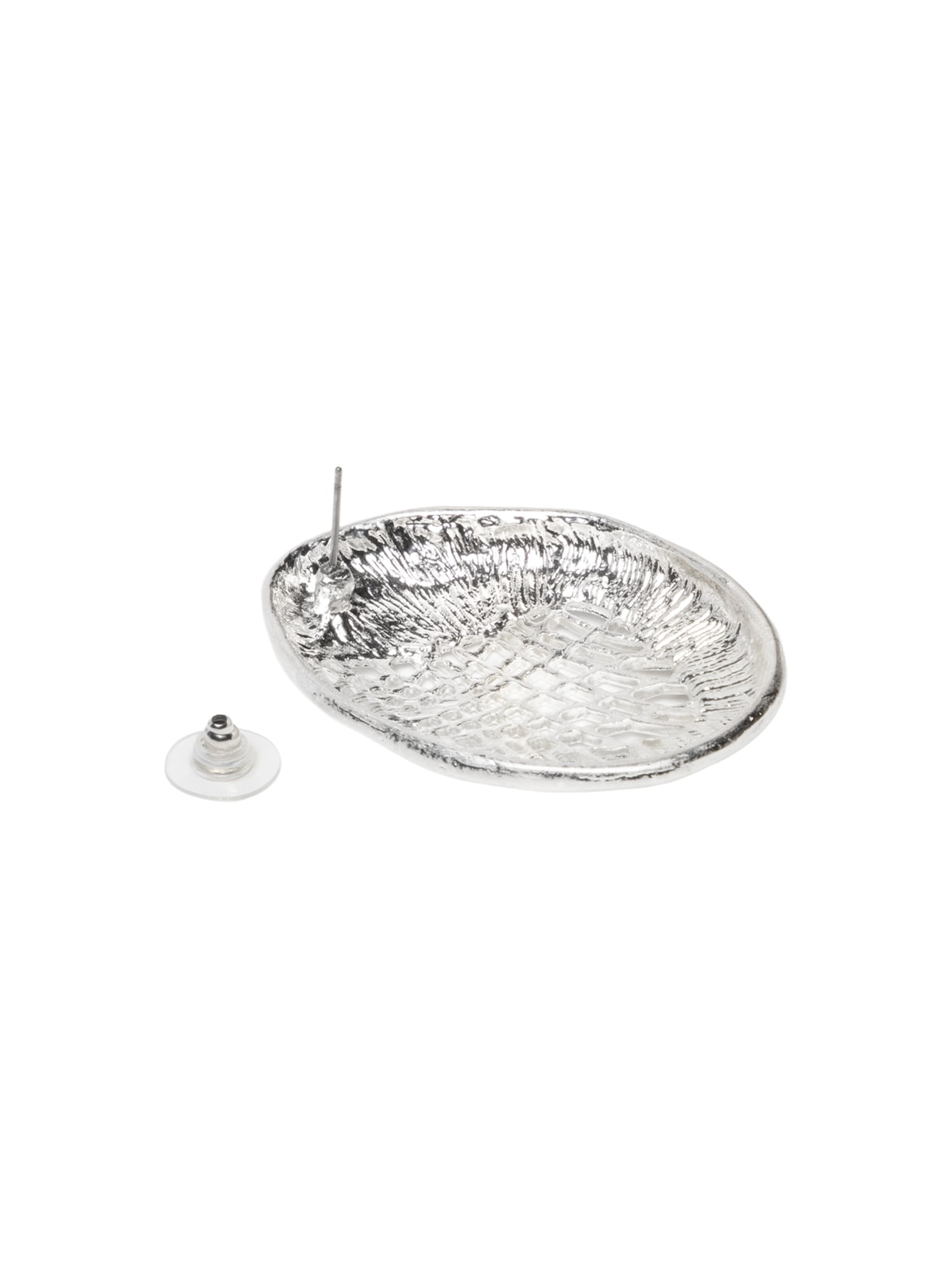 Brinco Feminino Fosco Vazado Prateado Market 33