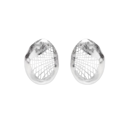 Brinco Feminino Fosco Vazado - Prateado