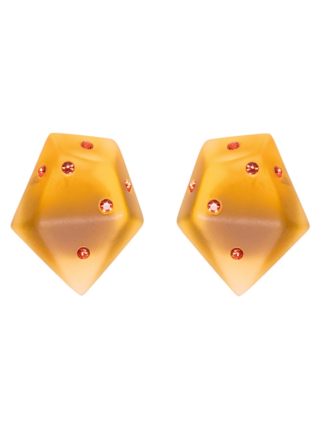 Brinco Feminino Gelo Cristais - Amarelo