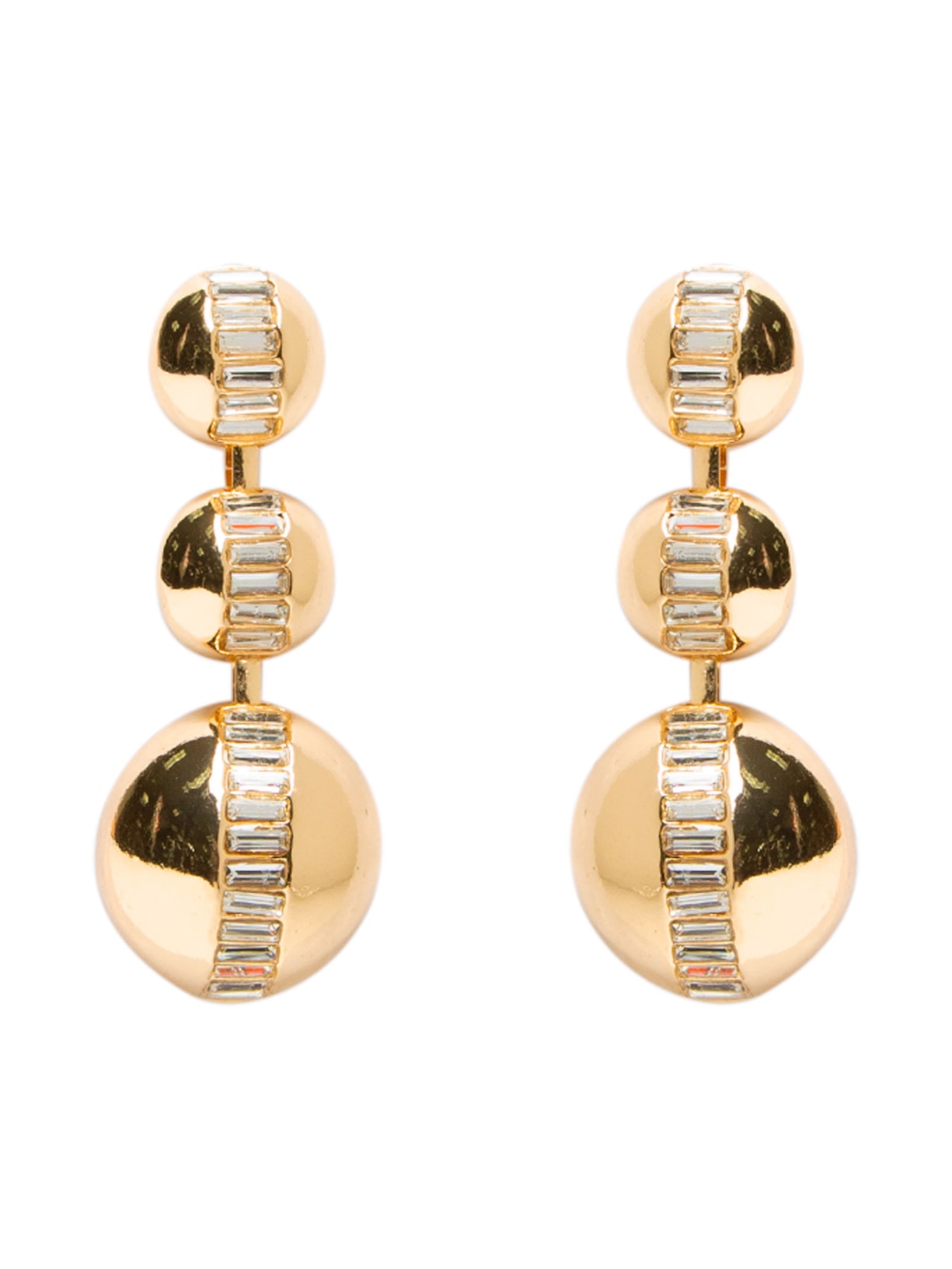 Brinco Feminino Geométrico Com Pedraria - Dourado