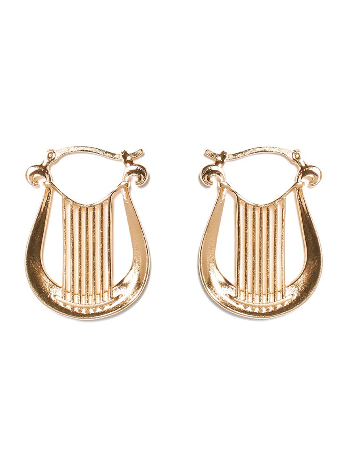 Brinco Feminino Harpa Em Metal - Dourado