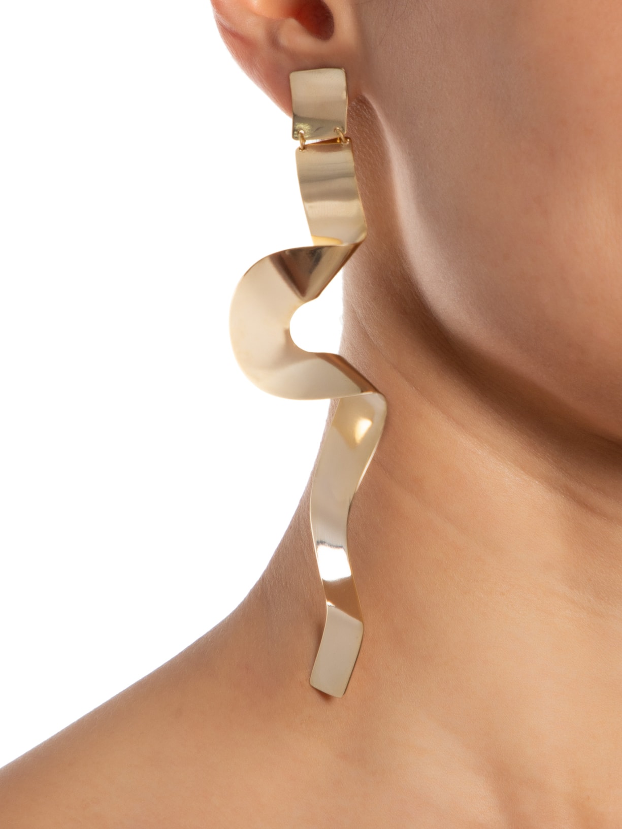 Brinco Feminino Laço Torcido Dourado Animale