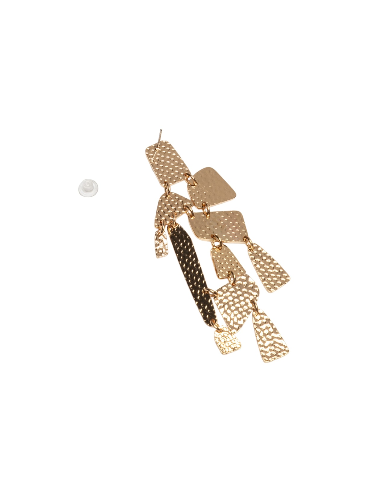 Brinco Feminino Longo Texturizado Dourado Market 33