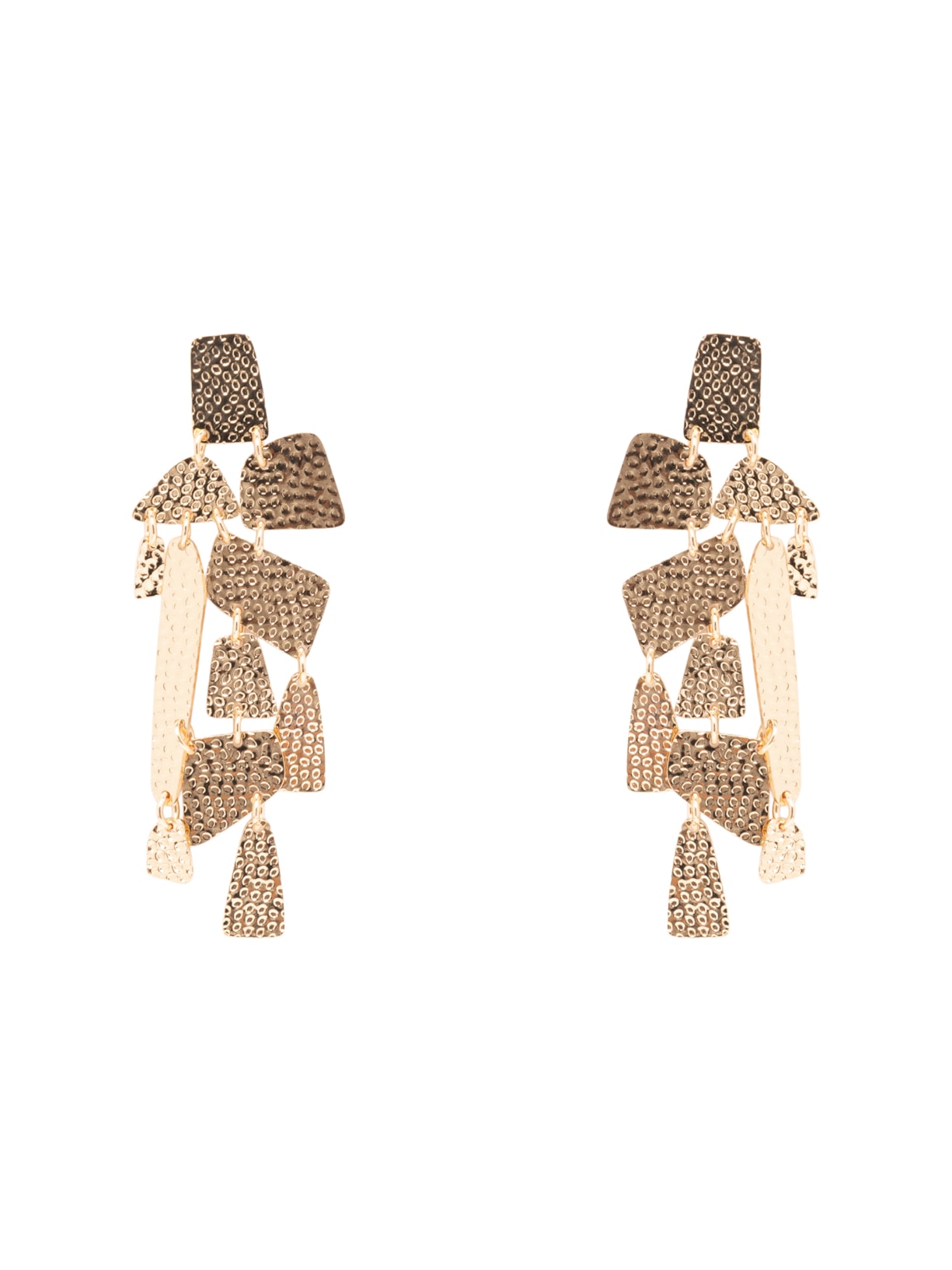 Brinco Feminino Longo Texturizado - Dourado