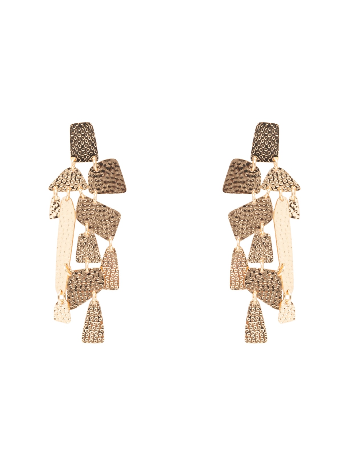 Brinco Feminino Longo Texturizado Dourado Market 33