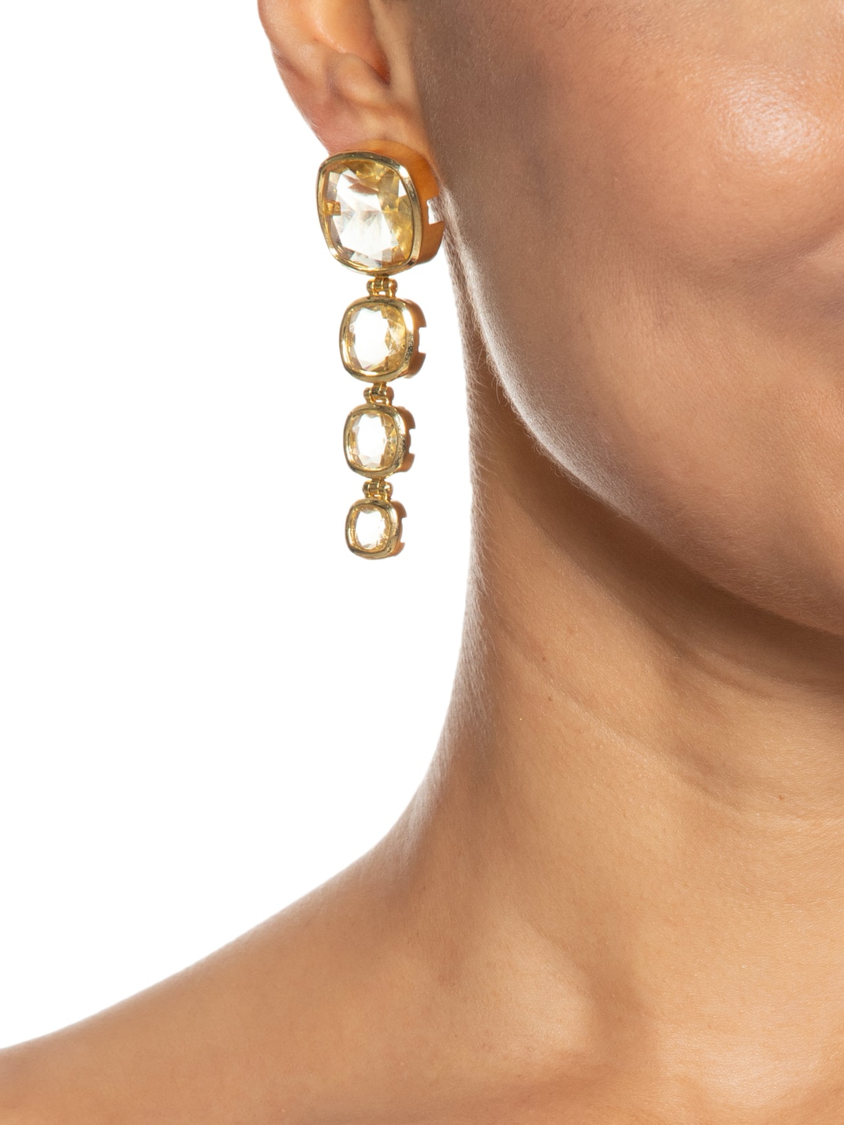 Brinco Feminino Longo Torre Dourado Nádia Gimenes