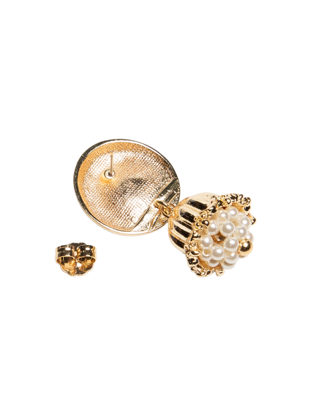 Brinco Feminino Martelado Com Pérolas Dourado '2Essential