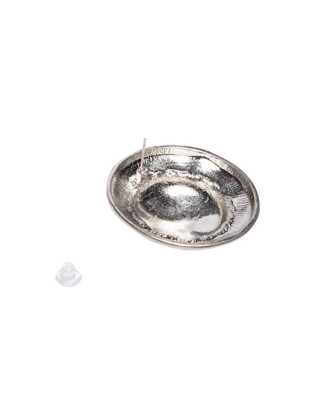 Brinco Feminino Martelado Fosco Prateado Market 33