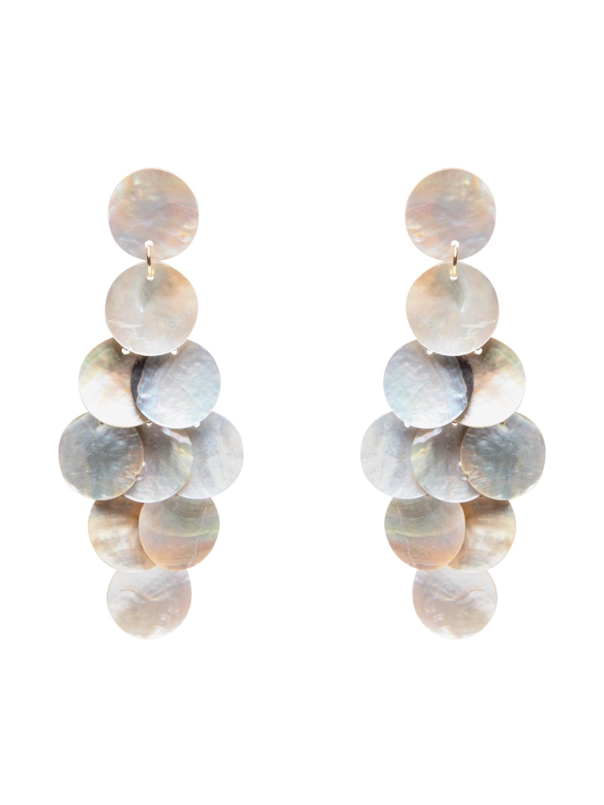 Brinco Feminino Medalhas Madre Perola M - Off White