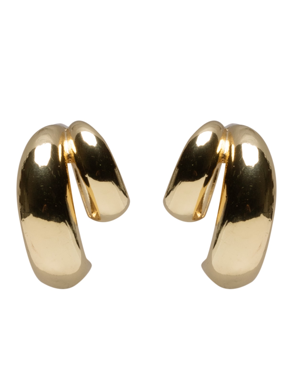 Brinco Feminino Meia Argola Em Metal - Dourado