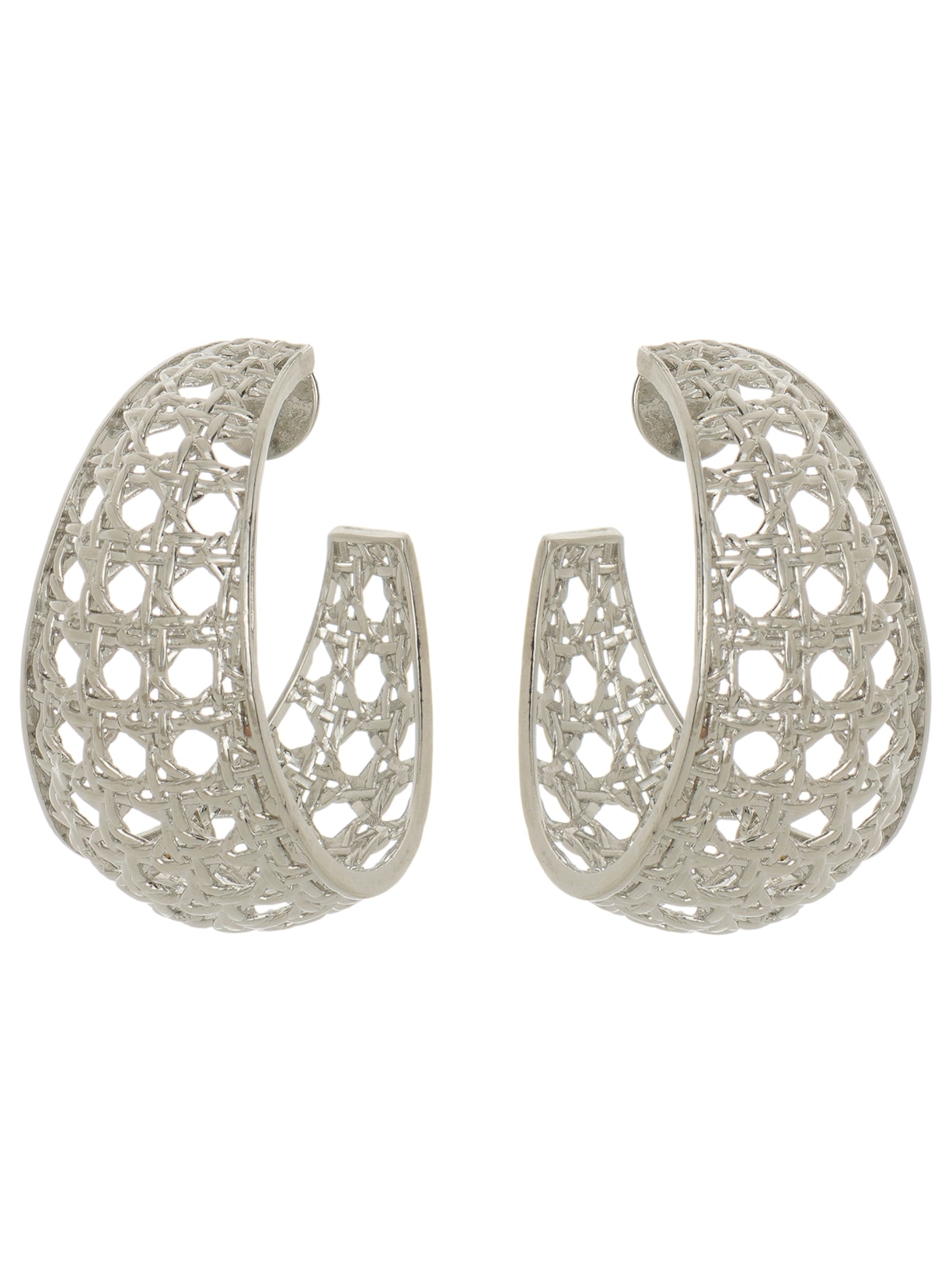 Brinco Feminino Meia Argola G La Ponche - Prata