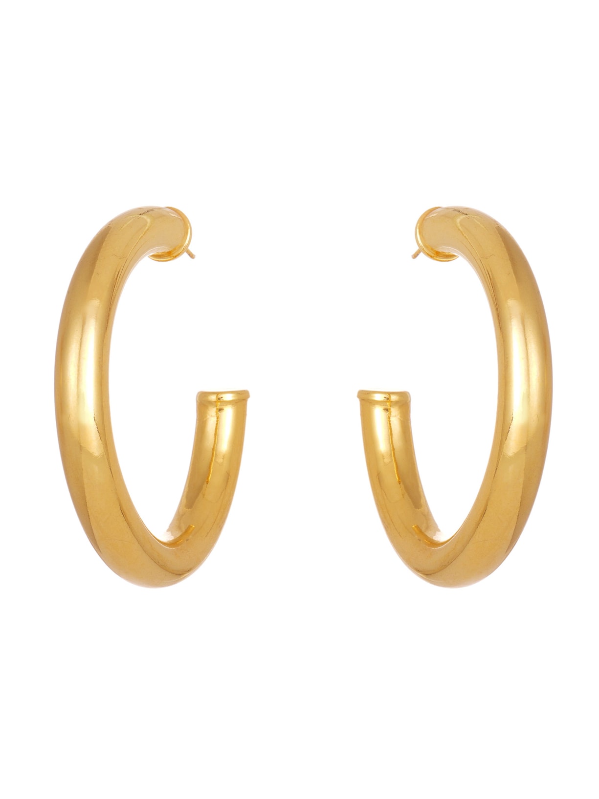 Brinco Feminino Meia Argola G Peão Metal - Dourado