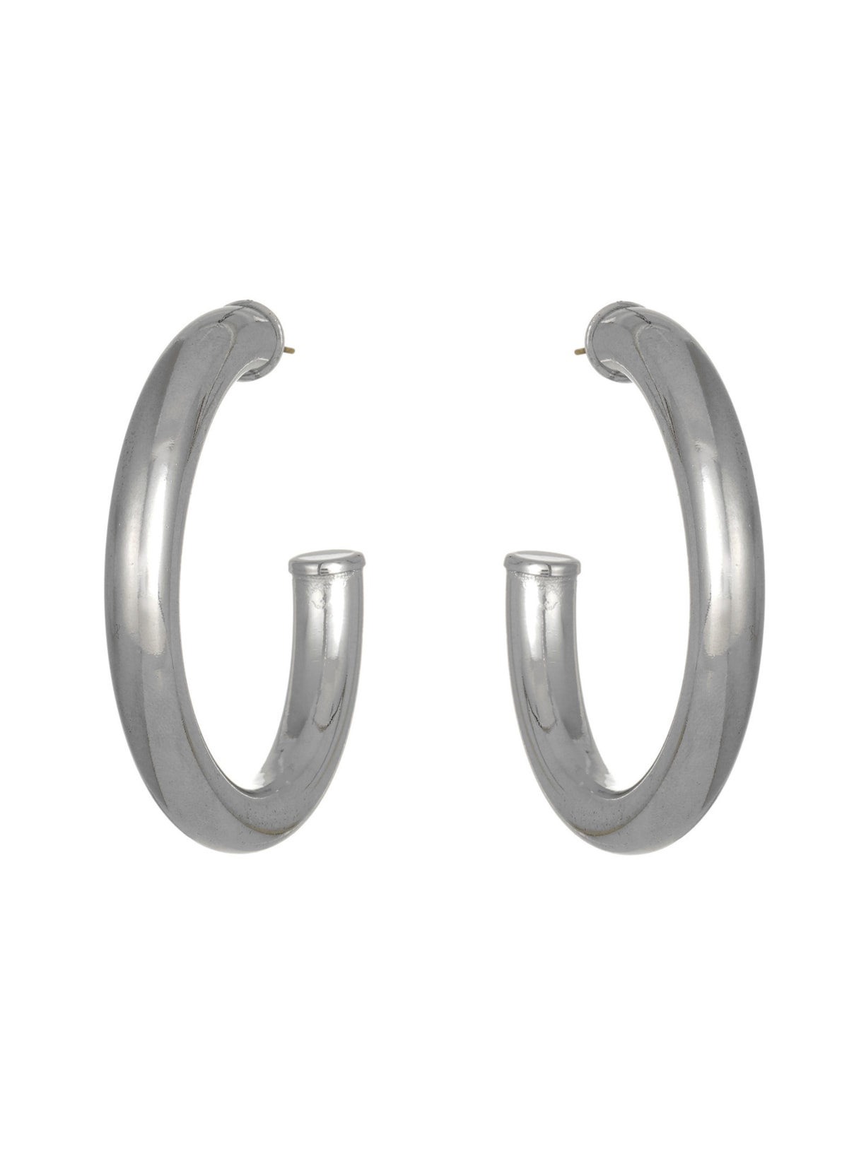 Brinco Feminino Meia Argola G Peão Metal - Prata