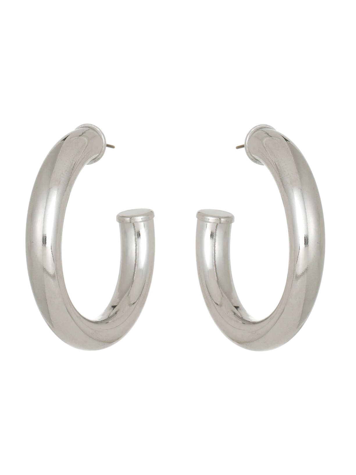 Brinco Feminino Meia Argola M Peão Metal - Prata