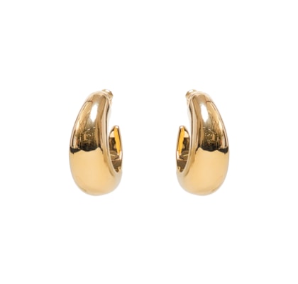 Brinco Feminino Meia Argola Metal - Dourado