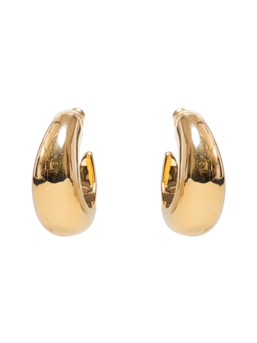 Brinco Feminino Meia Argola Metal - Dourado