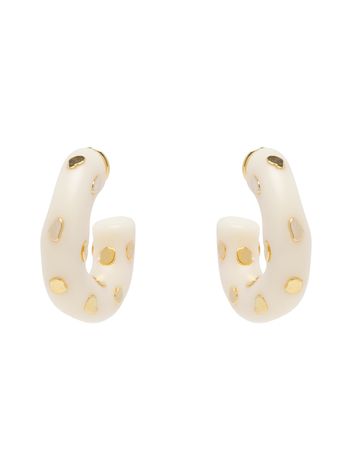 Brinco Feminino Meia Argola Spot - Off White