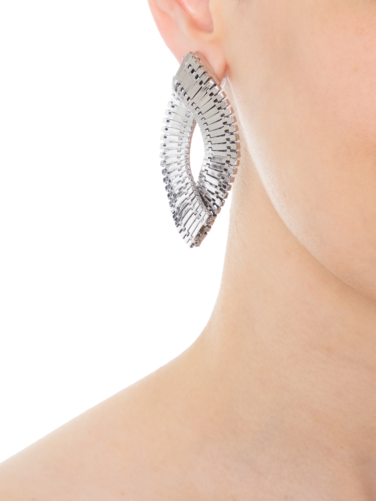 Brinco Feminino Metálico Sobreposto Prata Market 33