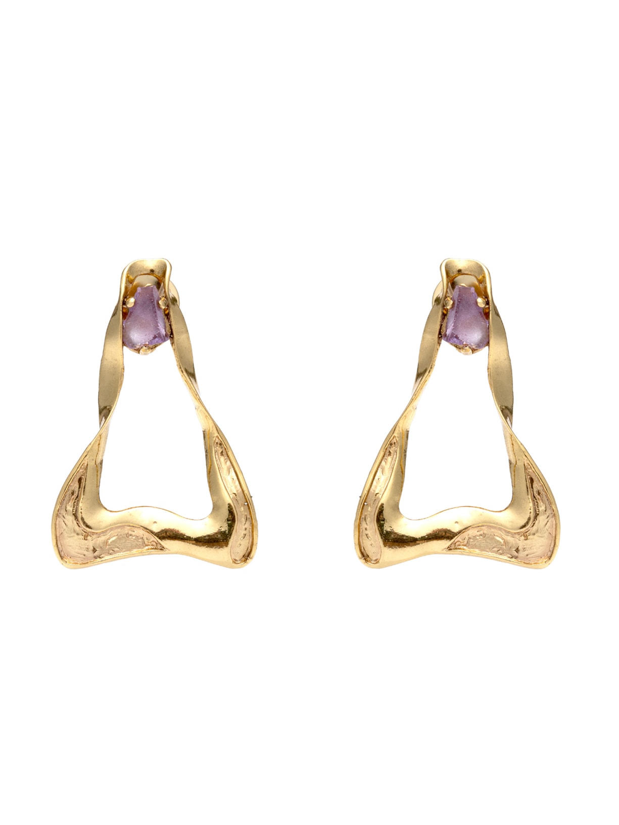 Brinco Feminino Mineral Martelado - Dourado