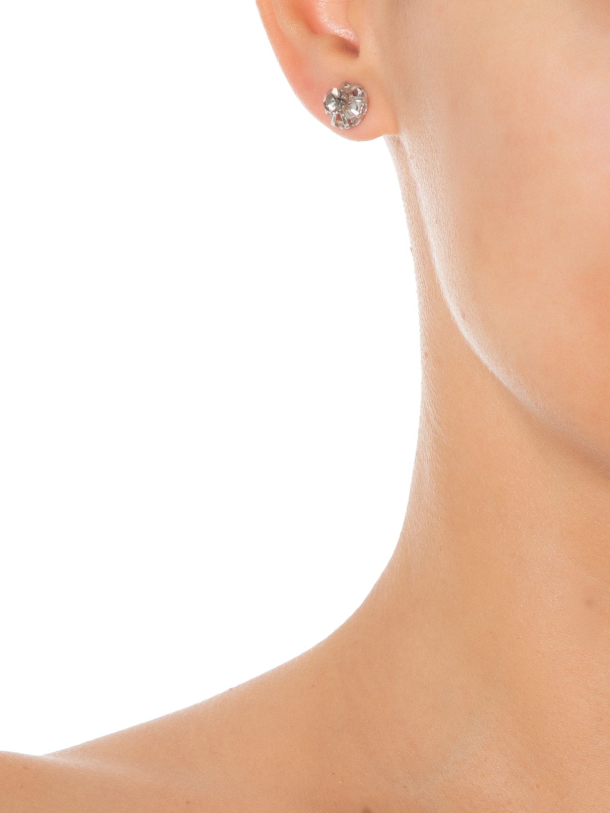 Brinco Feminino New Ponto De Luz Pedra Cinza Prata Nádia Gimenes