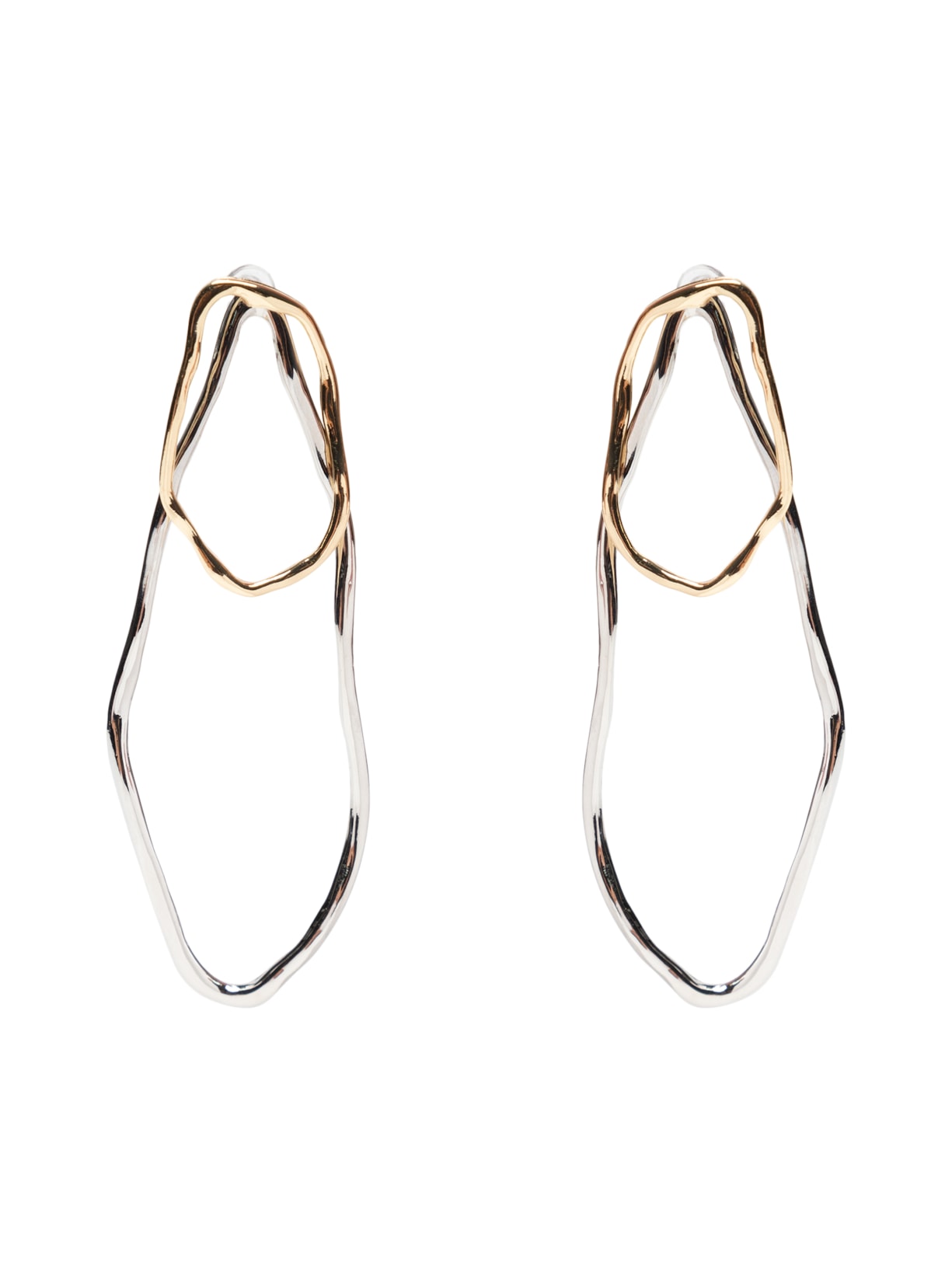 Brinco Feminino Orgânico Bicolor - Prata