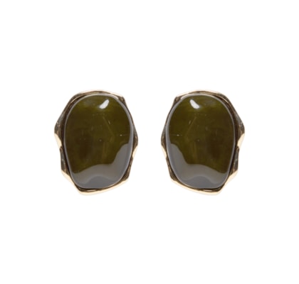 Brinco Feminino Orgânico Com Pedra - Verde
