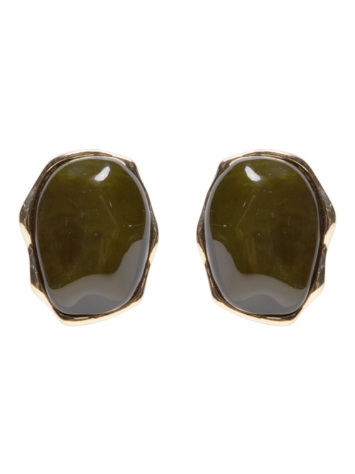 Brinco Feminino Orgânico Com Pedra - Verde