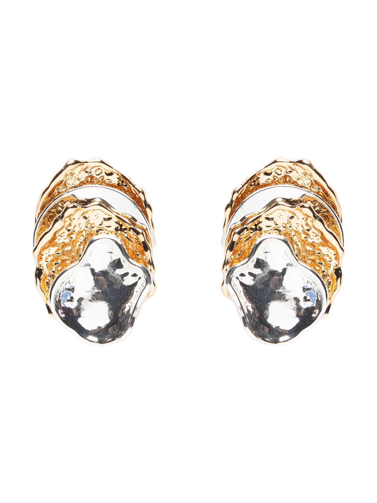 Brinco Feminino Orgânico Em Camadas Dourado Market 33