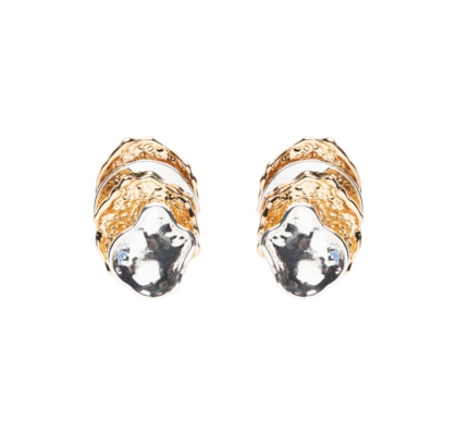 Brinco Feminino Orgânico Em Camadas - Dourado