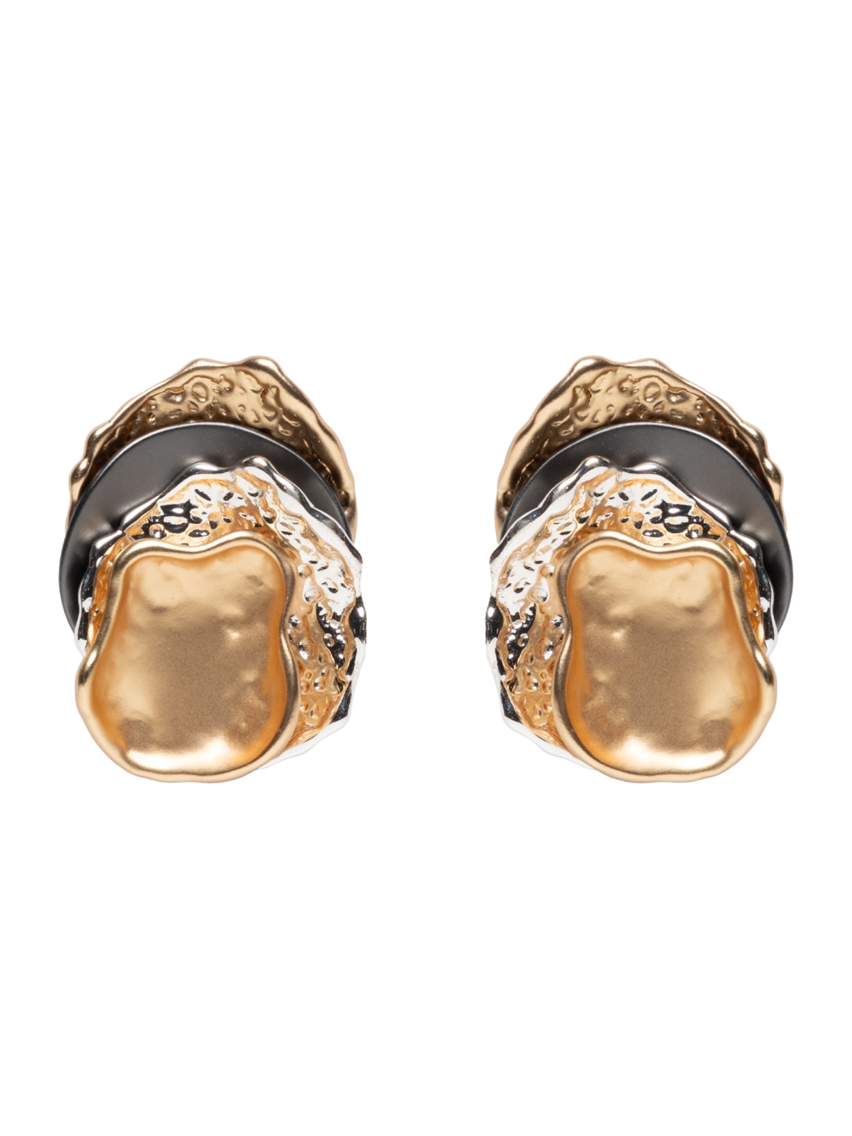 Brinco Feminino Orgânico Em Camadas Dourado Market 33