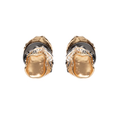 Brinco Feminino Orgânico Em Camadas - Dourado