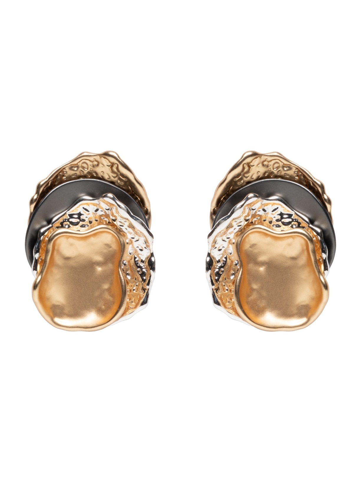 Brinco Feminino Orgânico Em Camadas - Dourado