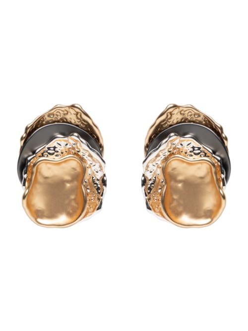 Brinco Feminino Orgânico Em Camadas - Dourado