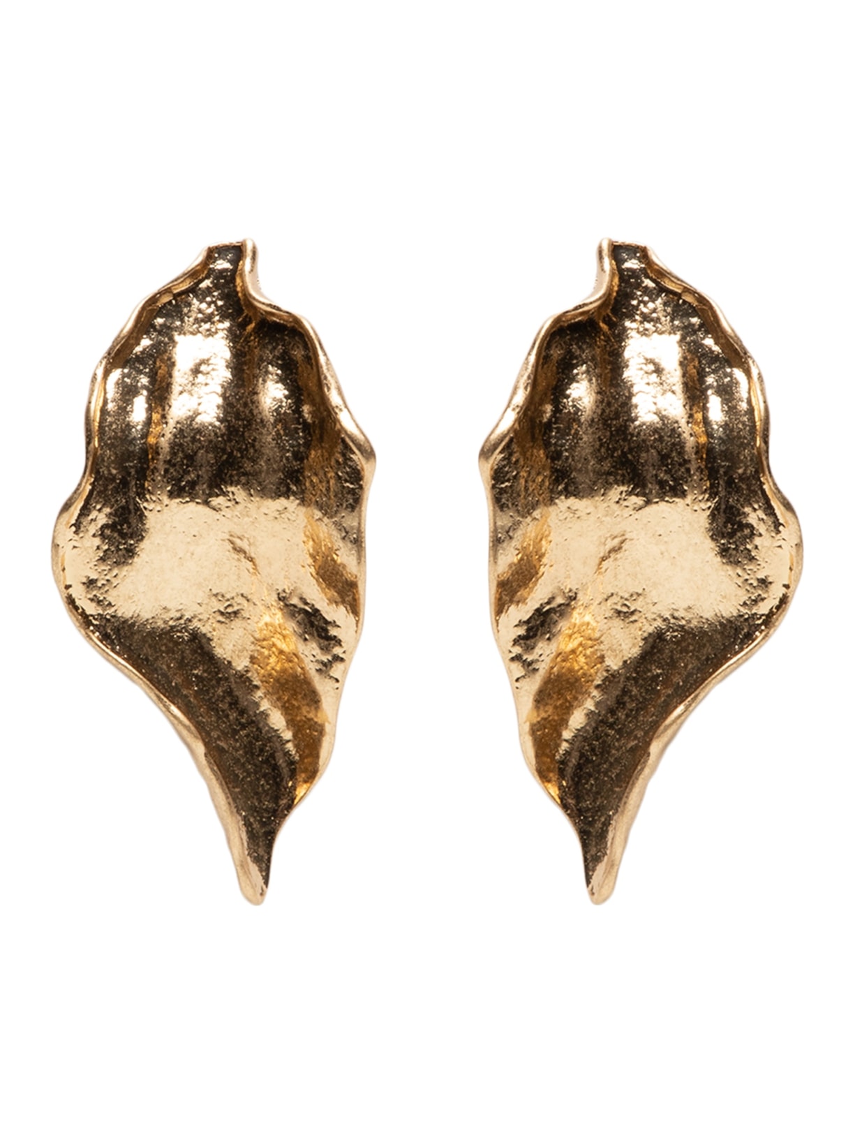 Brinco Feminino Orgânico em Metal Fosco - Dourado