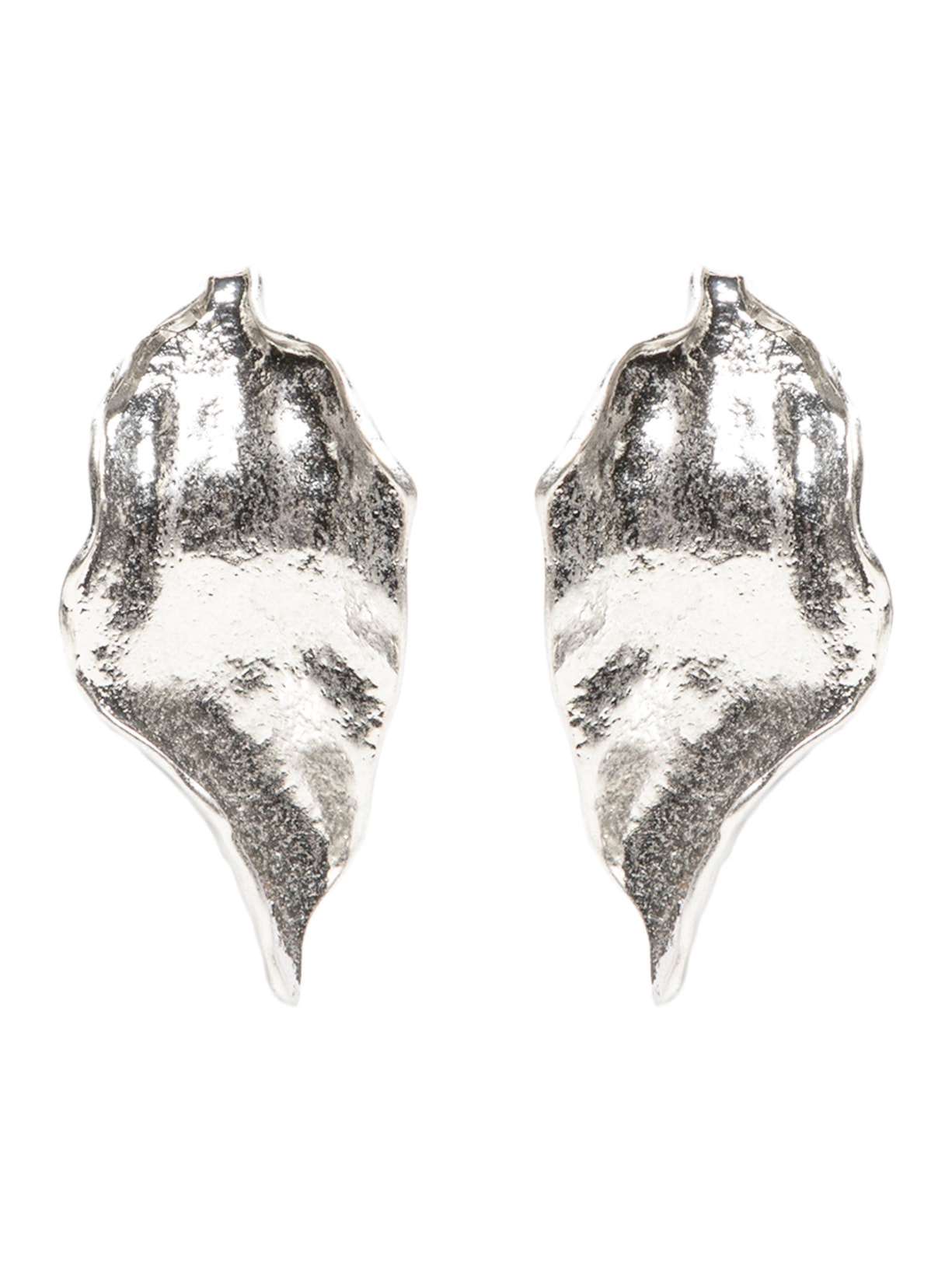 Brinco Feminino Orgânico em Metal Fosco - Prateado