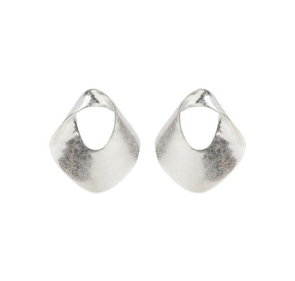 Brinco Feminino Orgânico Fosco - Prateado