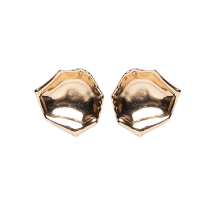 Brinco Feminino Orgânico Martelado - Dourado