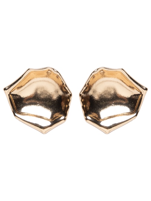 Brinco Feminino Orgânico Martelado - Dourado