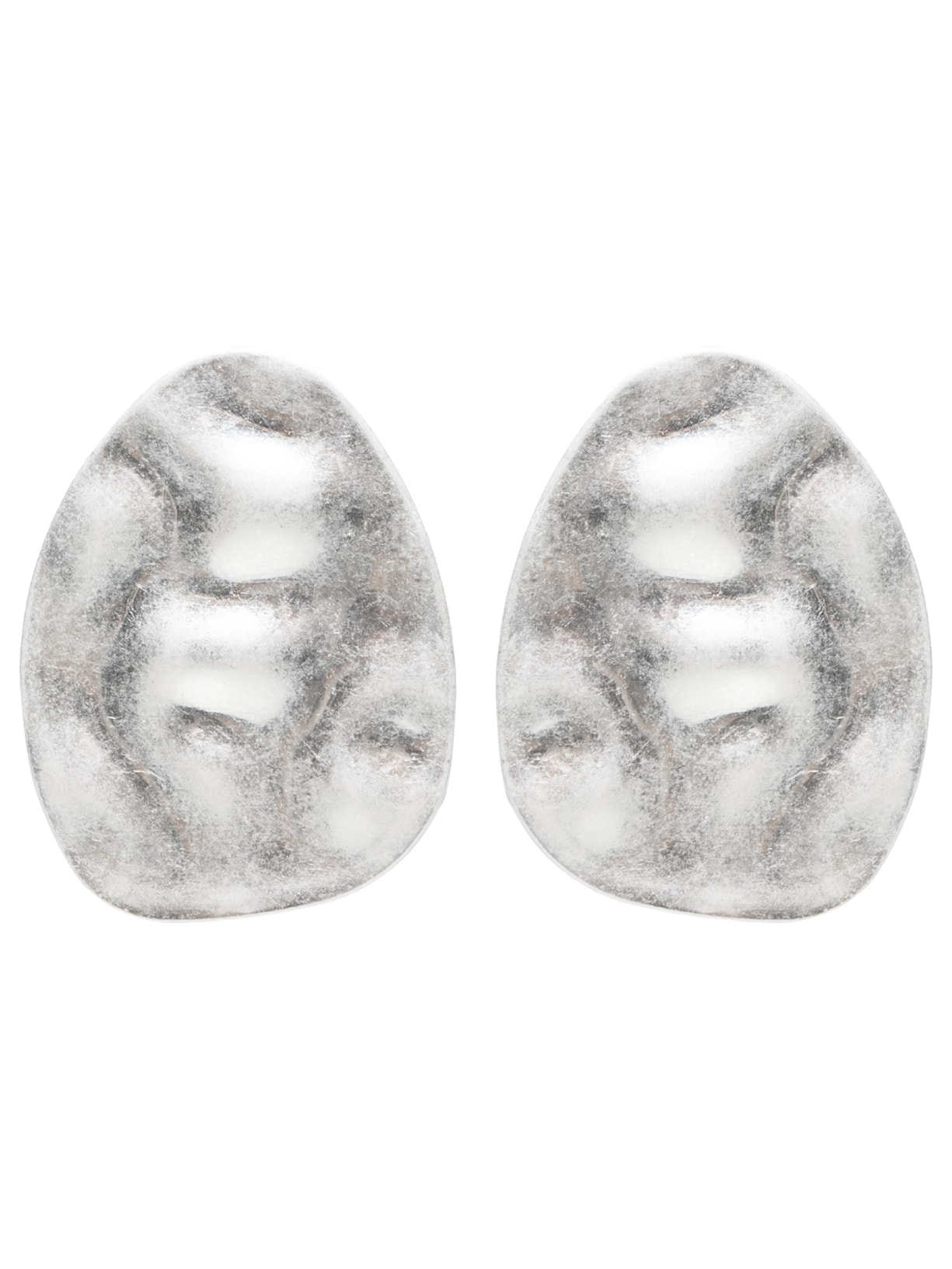 Brinco Feminino Orgânico Martelado - Prateado