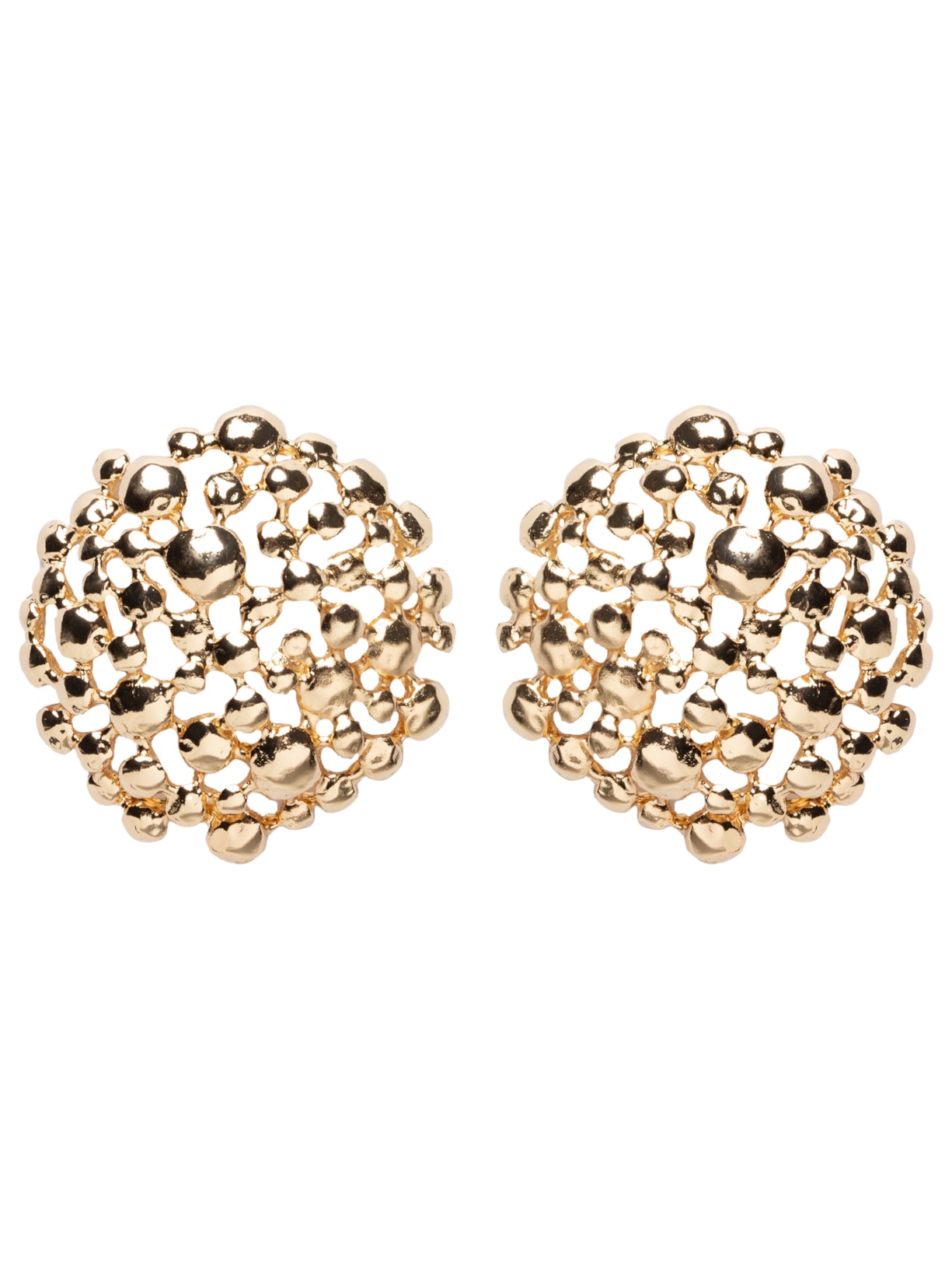 Brinco Feminino Orgânico Texturizado  Dourado Market 33