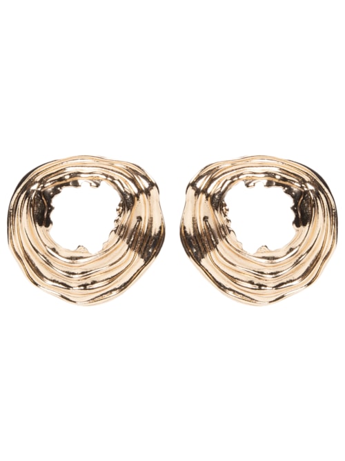 Brinco Feminino Orgânico Texturizado - Dourado