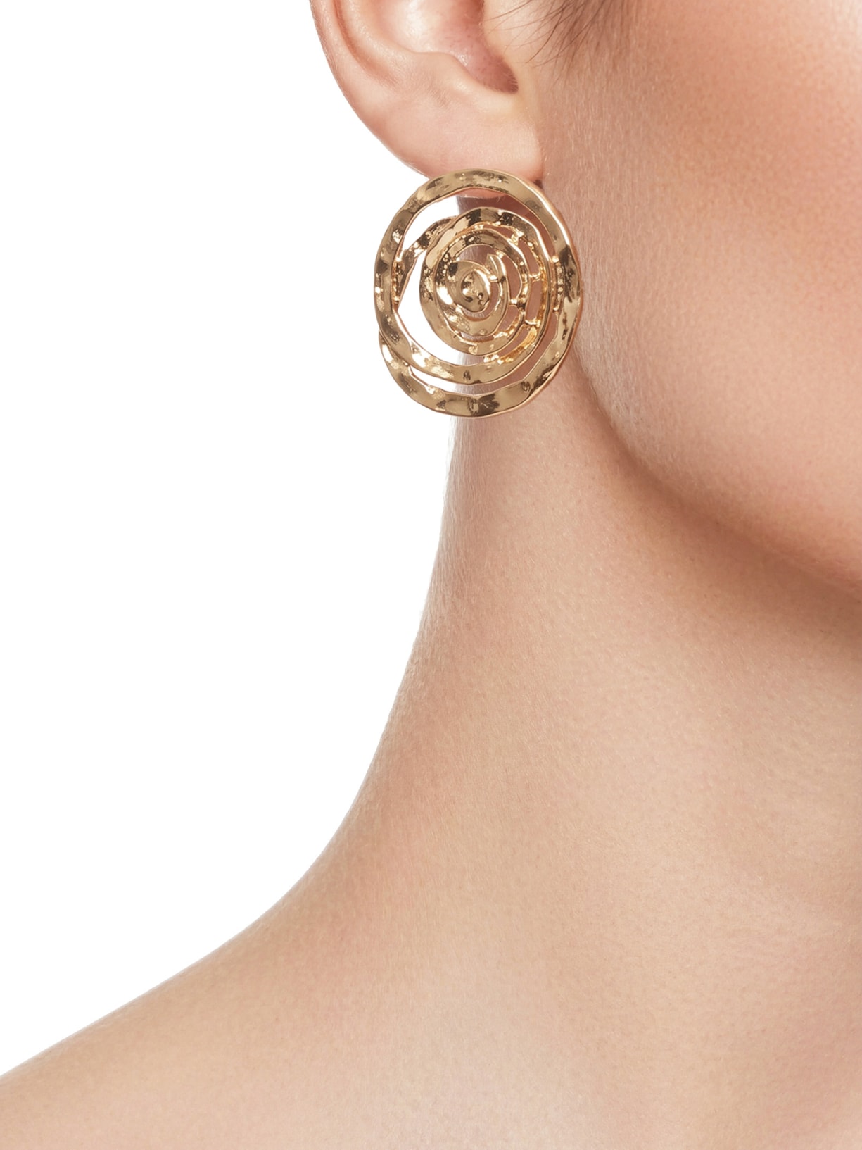 Brinco Feminino Orgânico Texturizado Dourado '2Essential