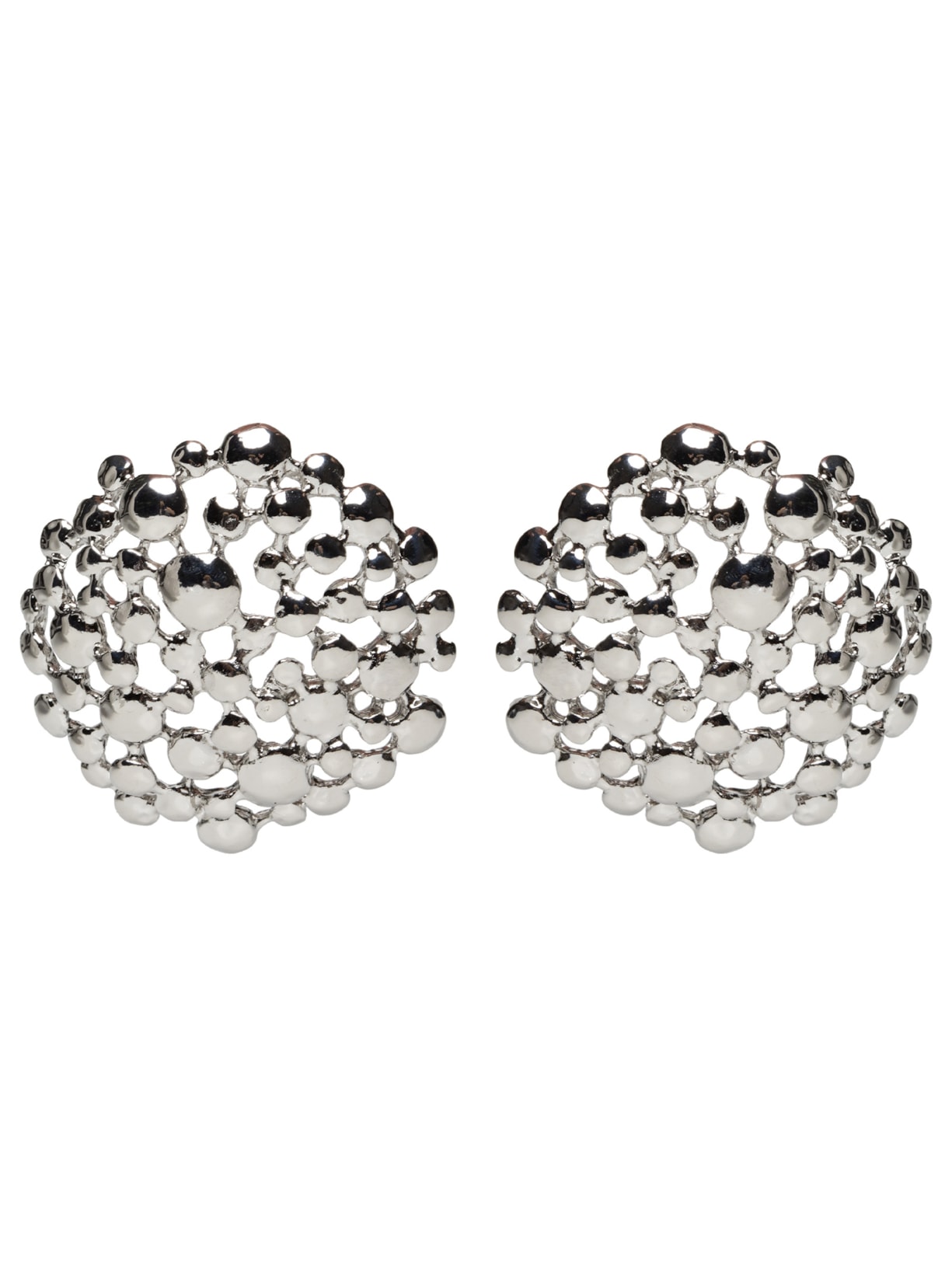 Brinco Feminino Orgânico Texturizado - Prateado