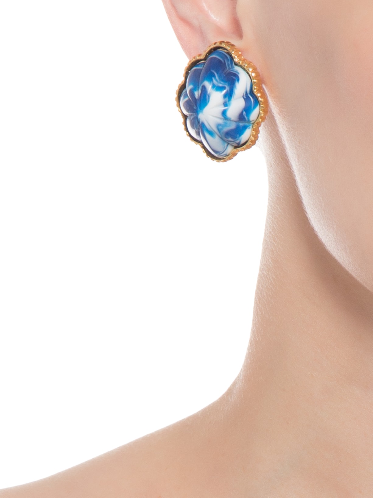 Brinco Feminino Pastilha Mesclada Azul Rosana Bernardes + Maria Braz